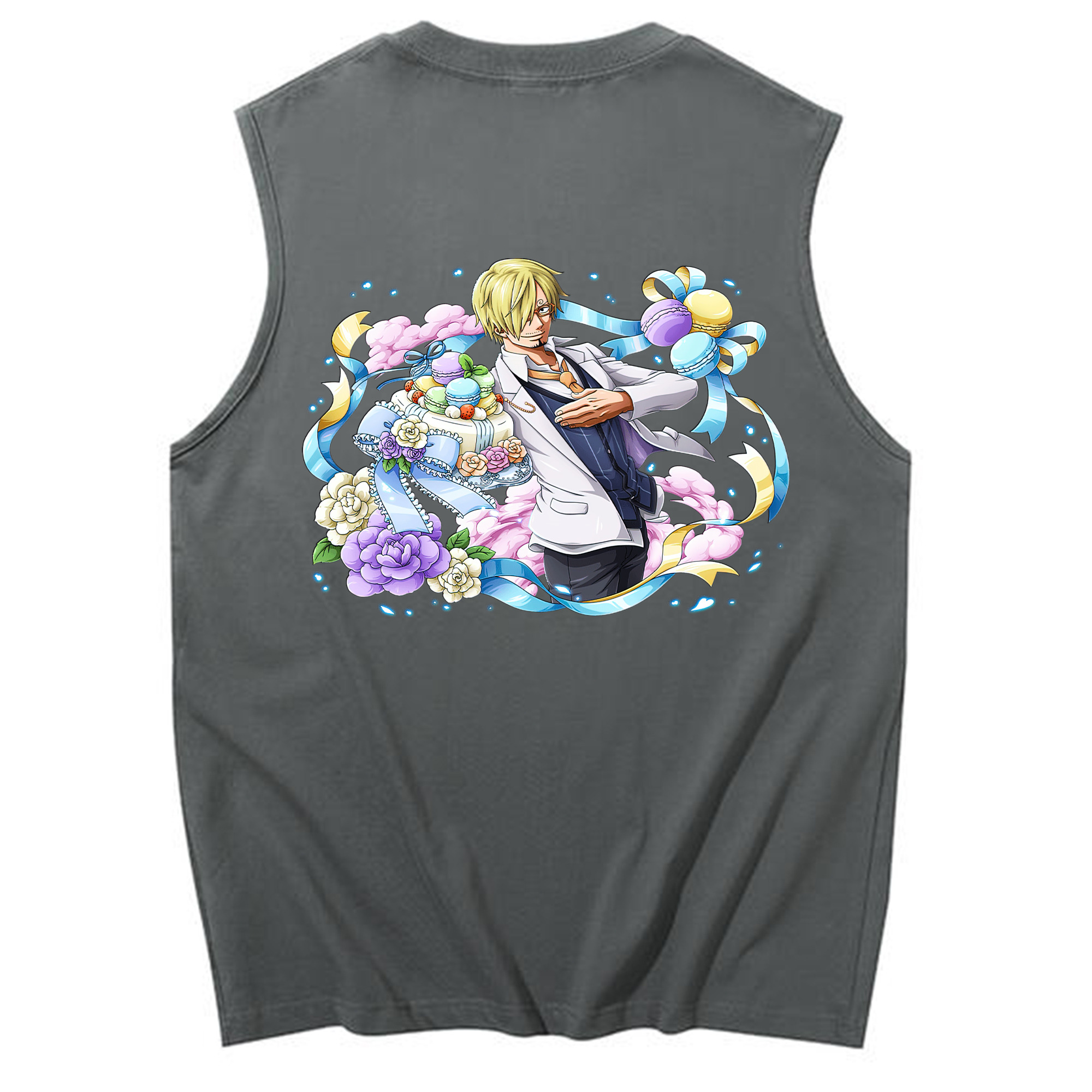 （画像用） ワンピース サンジ ONE PIECE Sanji コットン100％タンクトップ（背面プリント）